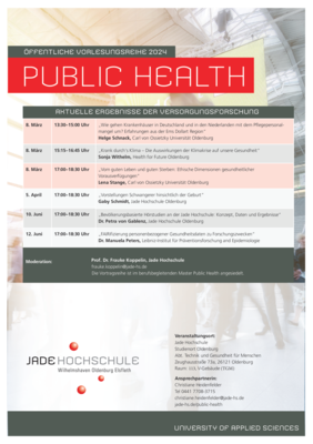 Programm der Vortragsreihe Public Health