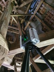 Laserscanningaufnahme des Dachstuhls der St. Stephanuskirche in Schortens