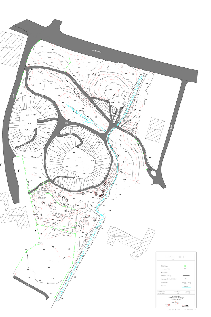 Messergebnisse der HVÜ 2010 in einer Topographische Karte 1:500 dargetellt