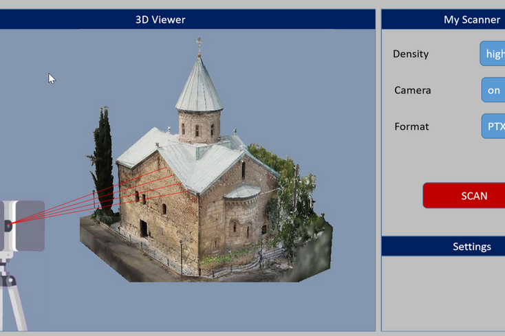 Bildschirmansicht eines 3D-Scans