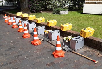 Bereitgestelltes Equipment für eine Messübung