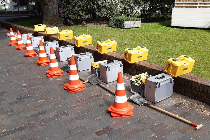 Bereitgestelltes Equipment für eine Messübung