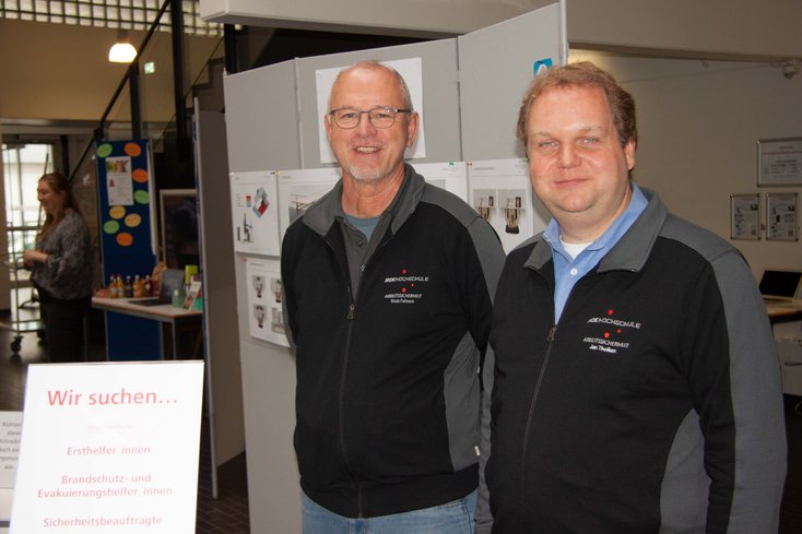 Bodo Fehners und Jan Theilken von der Arbeitssicherheit 