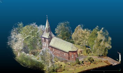 Laserscanning-Punktwolke der St.-Magnus-Kirche in Sande