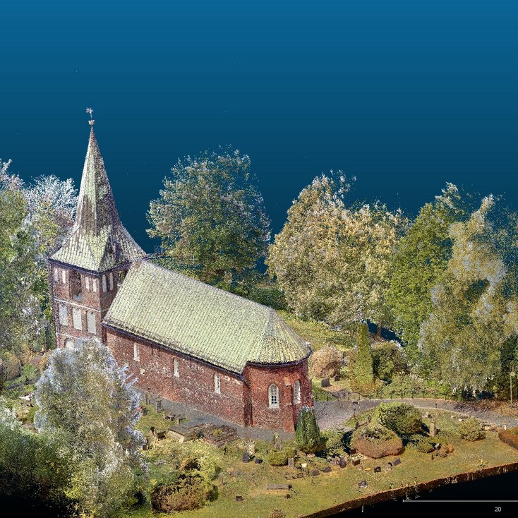 Laserscanning-Punktwolke der St.-Magnus-Kirche in Sande