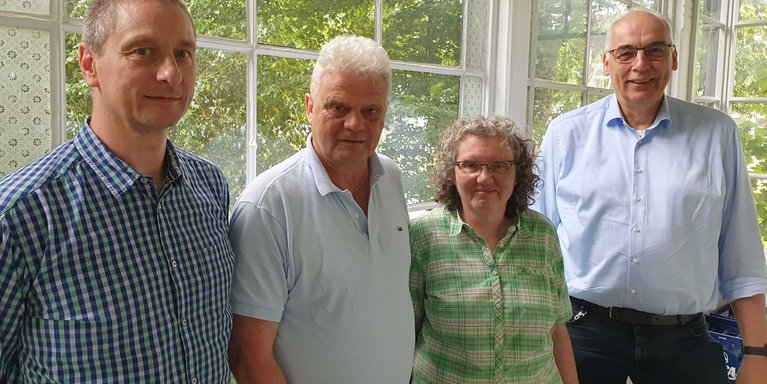 v.l. Holger Ziera, Matthias Andres, Gabriele Wenzl und Dr. Bert Albers (Foto: Jan Theilken / Jade HS)