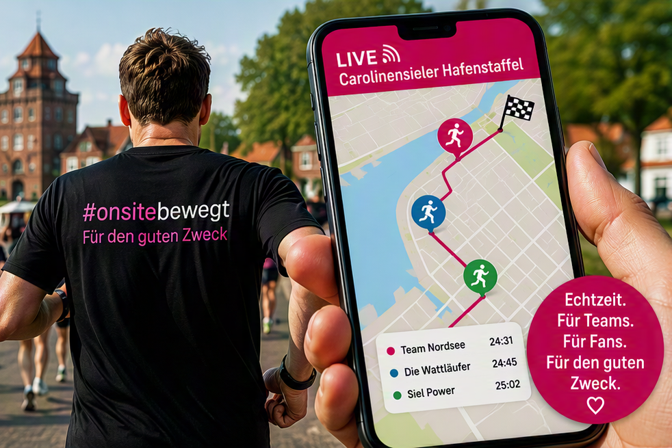 Live-Tracking der Staffelteams bei der Carolinensieler Hafenstaffel: Echtzeit, für Teams, für Fans, für den guten Zweck.