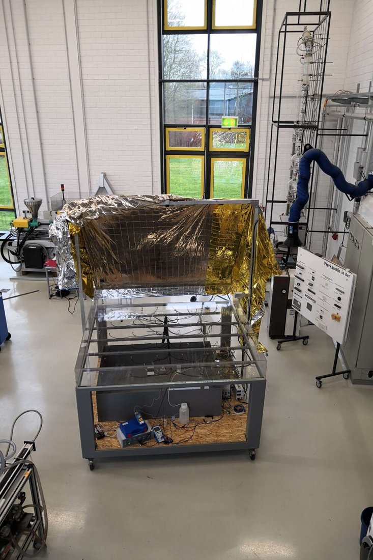 Das physikalische Modells eines Grundwasseraustritts am Meeresboden dient der Auswertung von Tholens Suchalgorithmen. Foto: Christoph Tholen