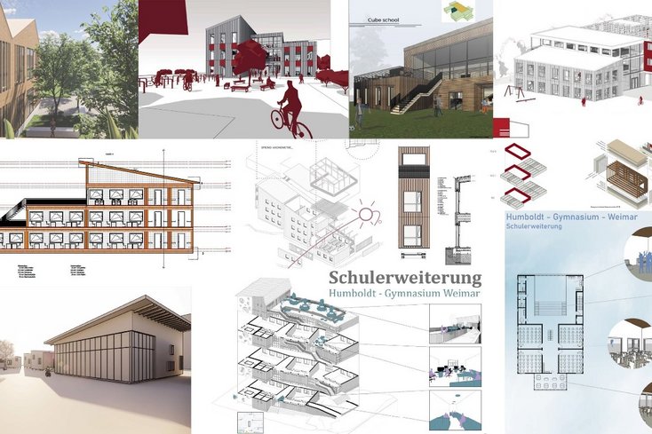 Collage einiger Arbeiten der Studierenden: Amelie Sommer & Lysann Zdarsky, Anna-Lena Abheiden & Lisa-Marie Lotsch, Alex Bakenhues & Jann-Theo Dirksen; Lina Caspers & Linda Köppen, Isabella Hefele & Lena Sophie Lethgau, Deike ter Hazeborg & Toni-Luisa Reinemann; Pia Riege; Martin Theisen, Chantale Recht & Lucas Jacobsen. (Collage: A. Willmann)
