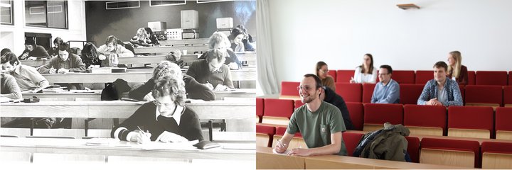 Hörsaal / früher und heute 
