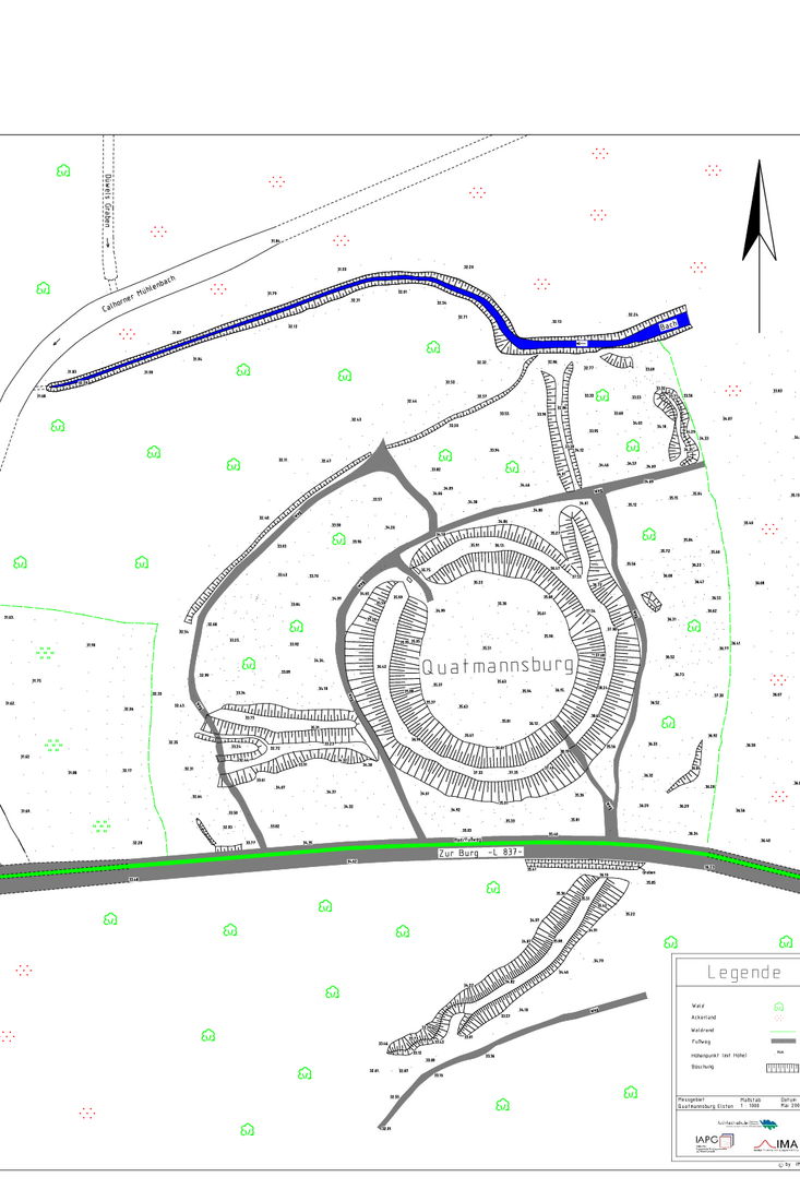 Topographische Karte 1:1000 der Quatmannsburg