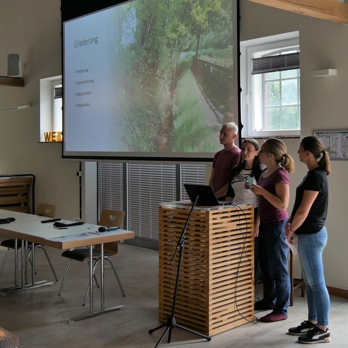 Studierende bei der Präsentation ihrer Ergebnisse (Foto: Ingrid Jaquemotte/Jade HS)