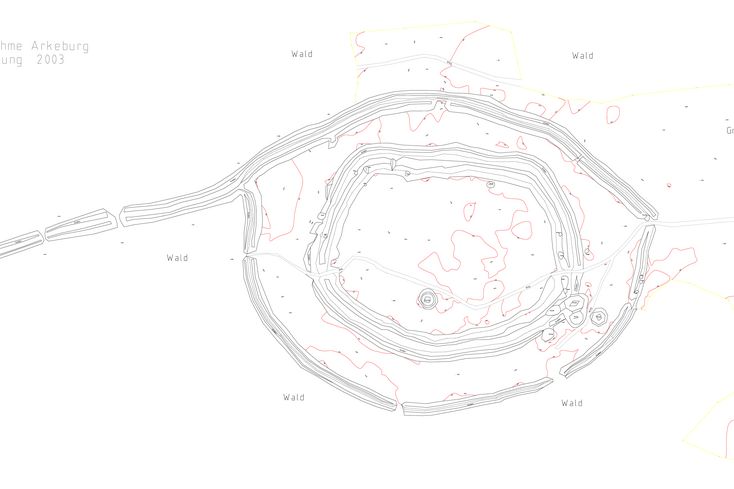 Topographische Karte 1:500 der Arkeburg