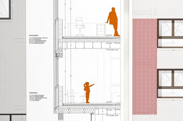 Detailzeichnung eines Architekturplanes