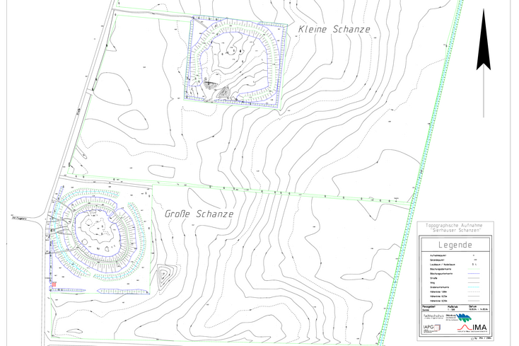 Topographische Karte 1:500 der Sierhäuser Schanzen 