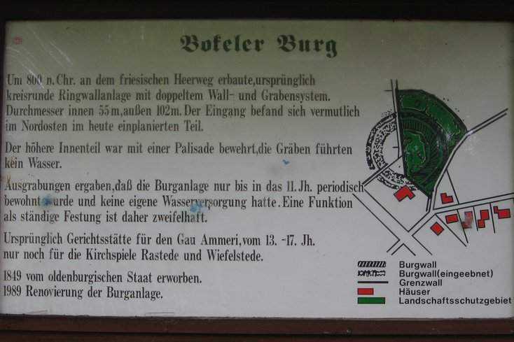 Hinweistafel an der Bokeler Burg