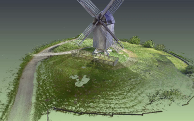 Laserscanning-Punktwolke einer Mühle