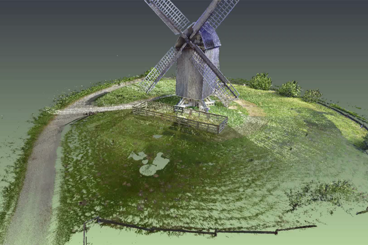 Laserscanning-Punktwolke der Bockwindmühle