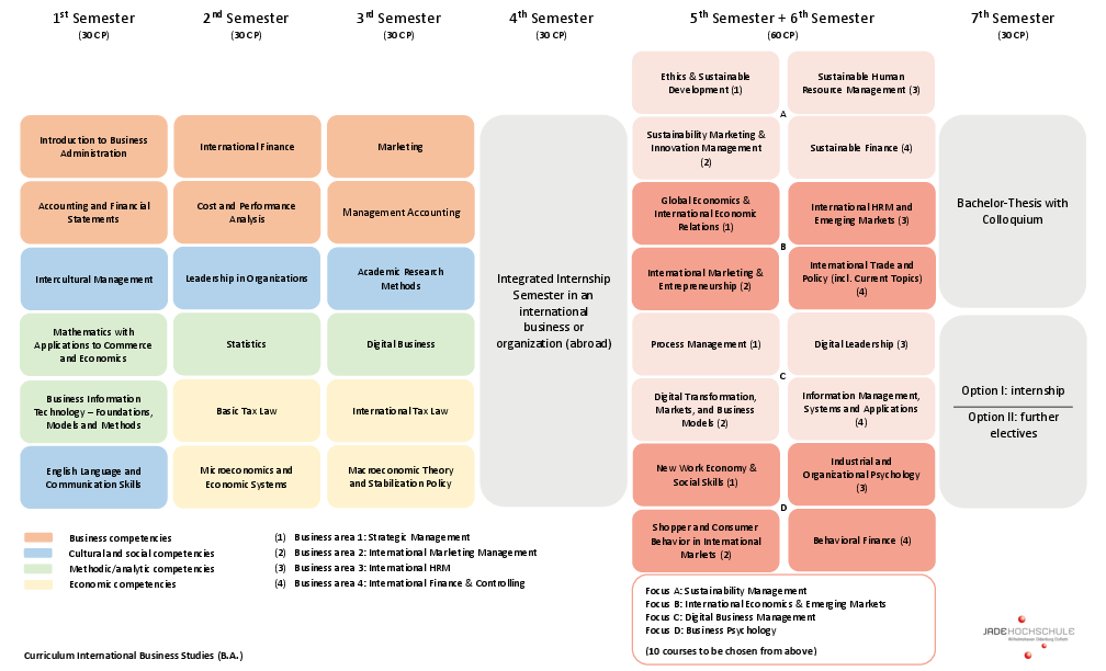 Curriculum für den Studiengang International Business Studies