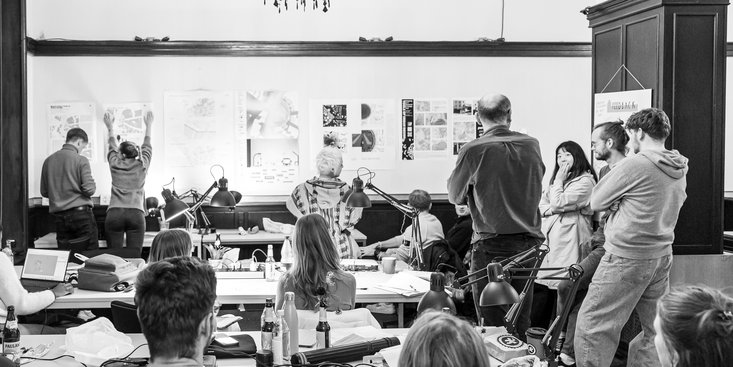 Studierende in einem Workshop