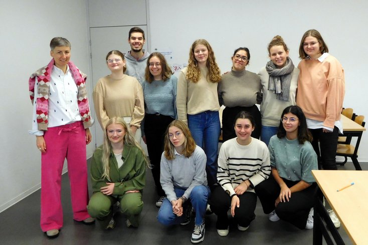 Prof. Dr. Christiane Goodfellow (li.) besuchte deutsche und französische Studierenden in Colmar. (Foto: privat)