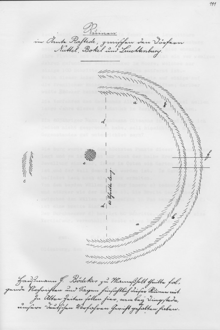 Skizze eines Grabungsplans von 1831