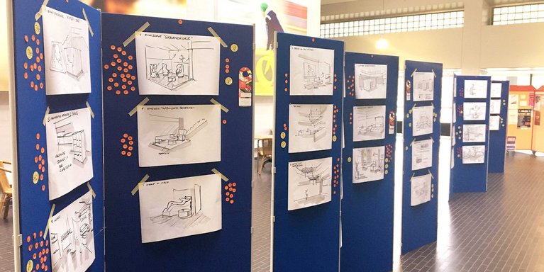Ergebnisse des Workshops zur Foyergestaltung am Campus Wilhelmshaven (Foto: Jade HS/Daniela Wrage)