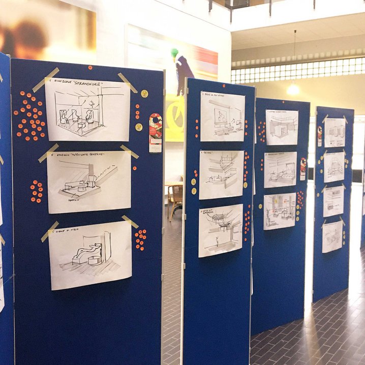 Ergebnisse des Workshops zur Foyergestaltung am Campus Wilhelmshaven (Foto: Jade HS/Daniela Wrage)