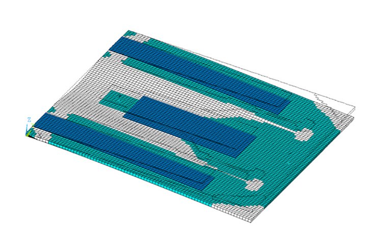 Die abgebildete Struktur zeigt den Entwurf für ein miniaturisiertes Bauteil, das sich zur Energiegewinnung zum Beispiel in der Autoindustrie verwenden lässt. Der Entwurf ist Ergebnis eines komplexen Rechen- und Optimierungsprozessses durch einen Algorithmus. Foto: Jade Hochschule/Projekt optiMUM