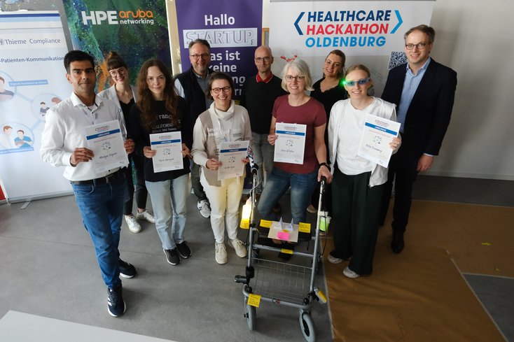Die Gewinner_innen des diesjährigen Healthcare Hackathon in Oldenburg (Foto: privat)