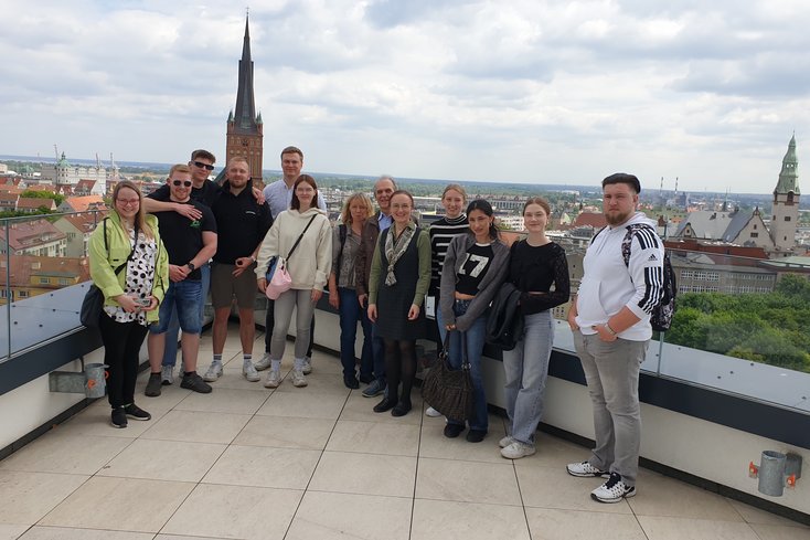 Studierende mit ECEM-Koordinatorin Prof. Dr. Iris Reuther zu Besuch in Stettin (Foto: Jade HS)
