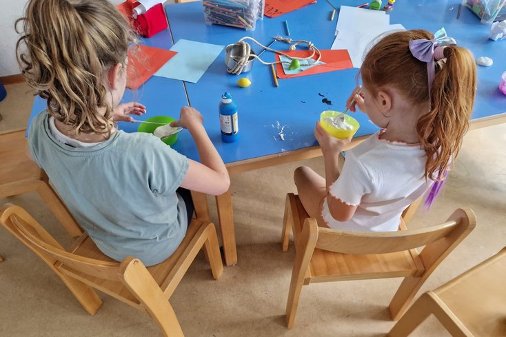 Die Kinder konnten nach Lust und Laune basteln und kreativ werden. (Foto: Evangelische Familienbildungsstätte)