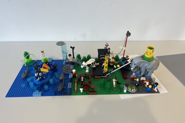 Ergebnis des Lego Serious Play Workshop zur Nachhaltigkeit mit und von Prof. Dr. Georgios Athanassiou am Standort Elsfleth (Bild: Jade HS/Berit Müller)