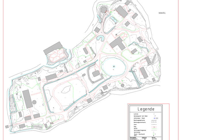 Lageplan 1:500 der Messergebnisse von 2014