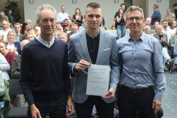 (v. li.) Prof. Dr. Martin Hansen, Tobias Westermann und Prof. Dr. Matthias Blau