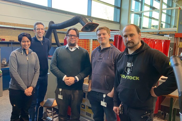 v.l.: Himani Naesstroem, Jörg Volpp, Knut Partes, Malte Schmidt, Sven Gorny (Foto: Jade HS)
