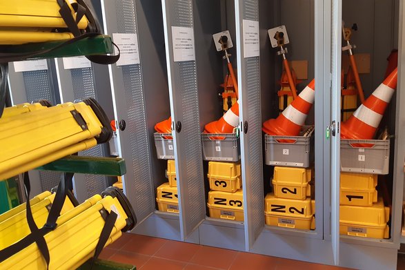 Zusammenstellung des Messequipments für den Übungsbetrieb in Spinden