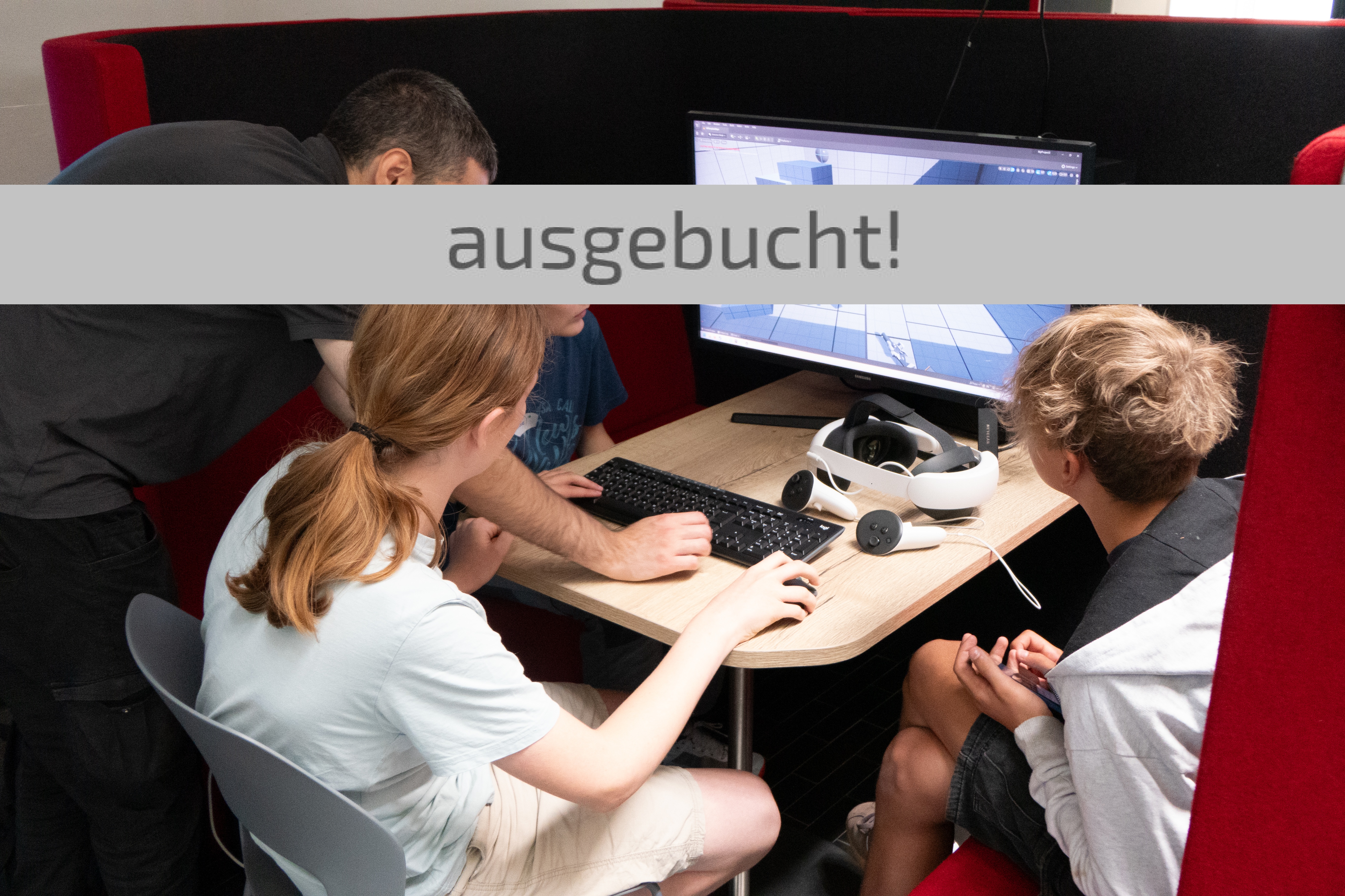 Foto: Schüler beim Workshop Virtuelle Welten