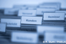 Vertrieb Akten mit Beschriftungen