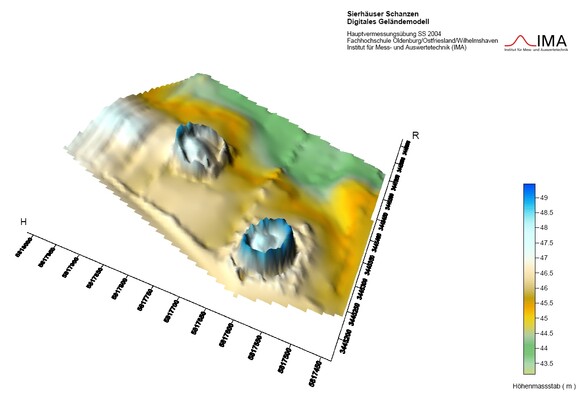 Digitales Geländemodell von der HVÜ in Damme