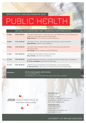 Programm der Vortragsreihe des Masters Public Health