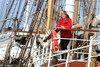 Studentin auf dem Schiff