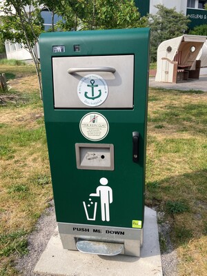 Müllbehälter auf der Insel Spiekeroog