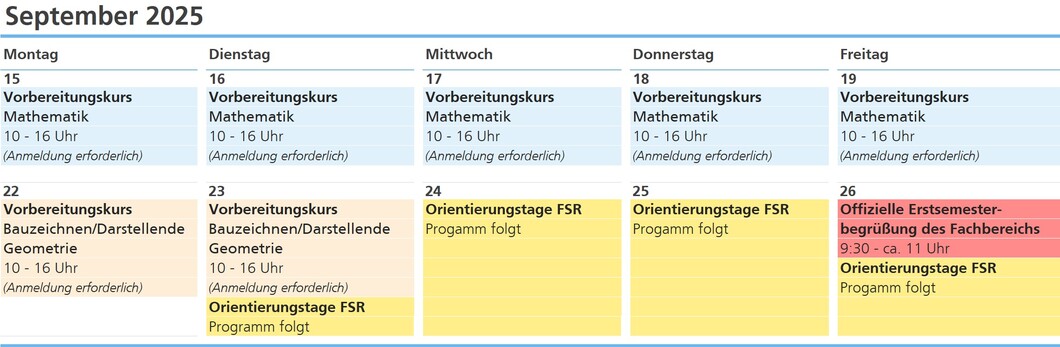 Kalender Orientierungstage WiSe 2025_26