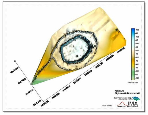 Digitales Geländemodell von der HVÜ in Arkeburg