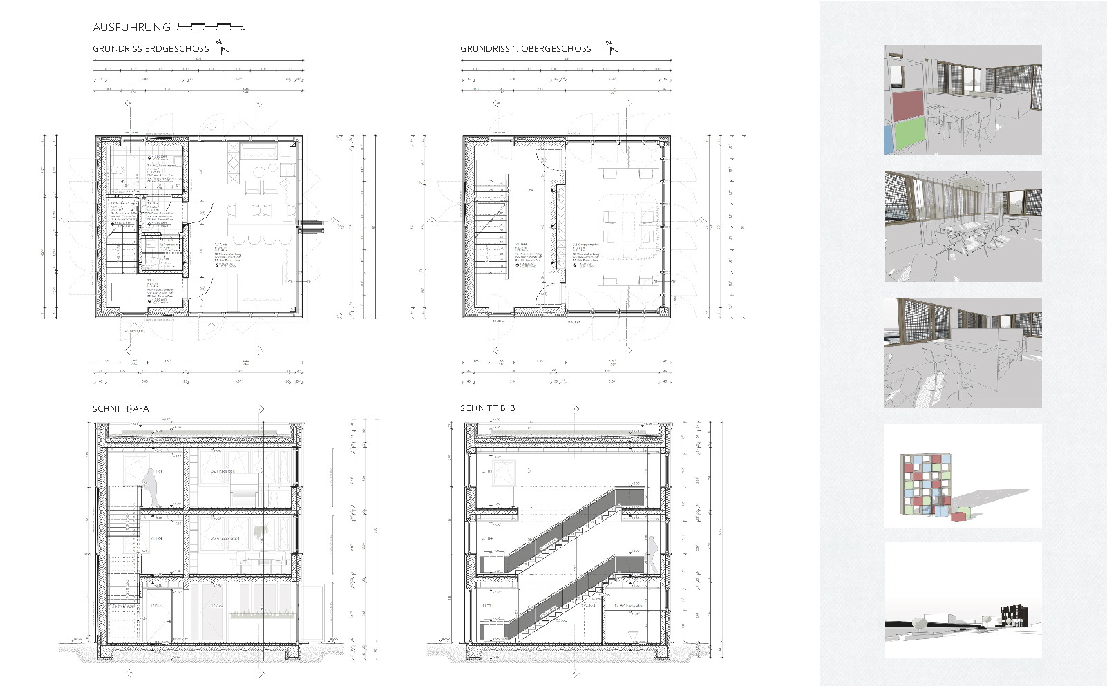 Werkplanung Grundriss und Schnitte