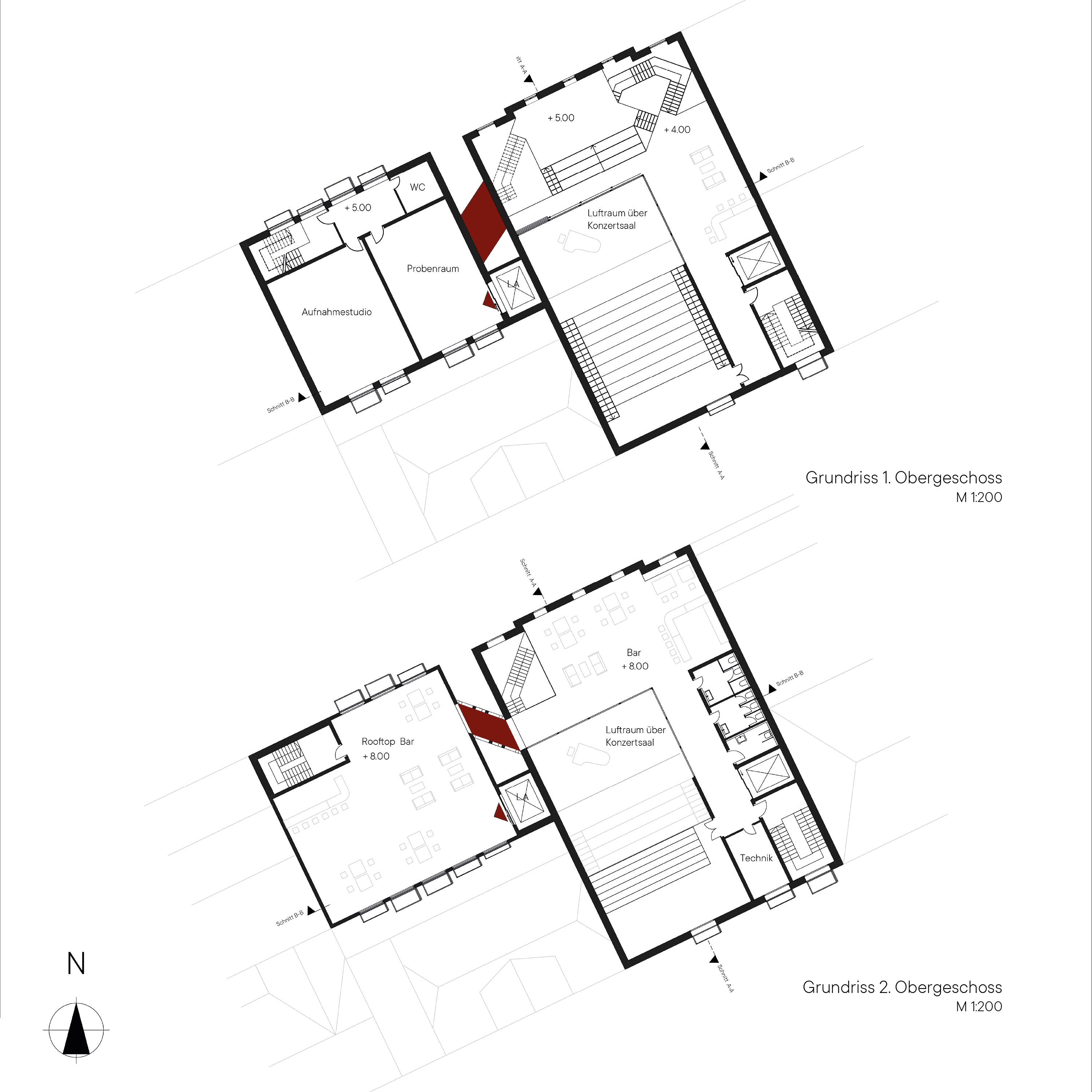 Grundrisse 1. OG und 2. OG