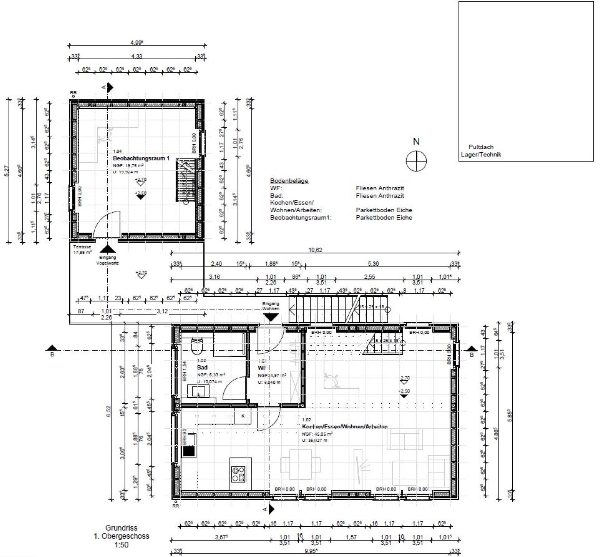 Grundriss 1. OG Werkplanung