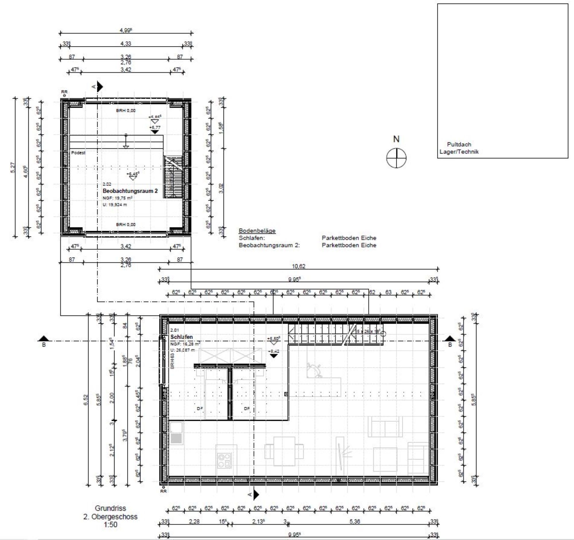 Grundriss 2. OG Werkplanung