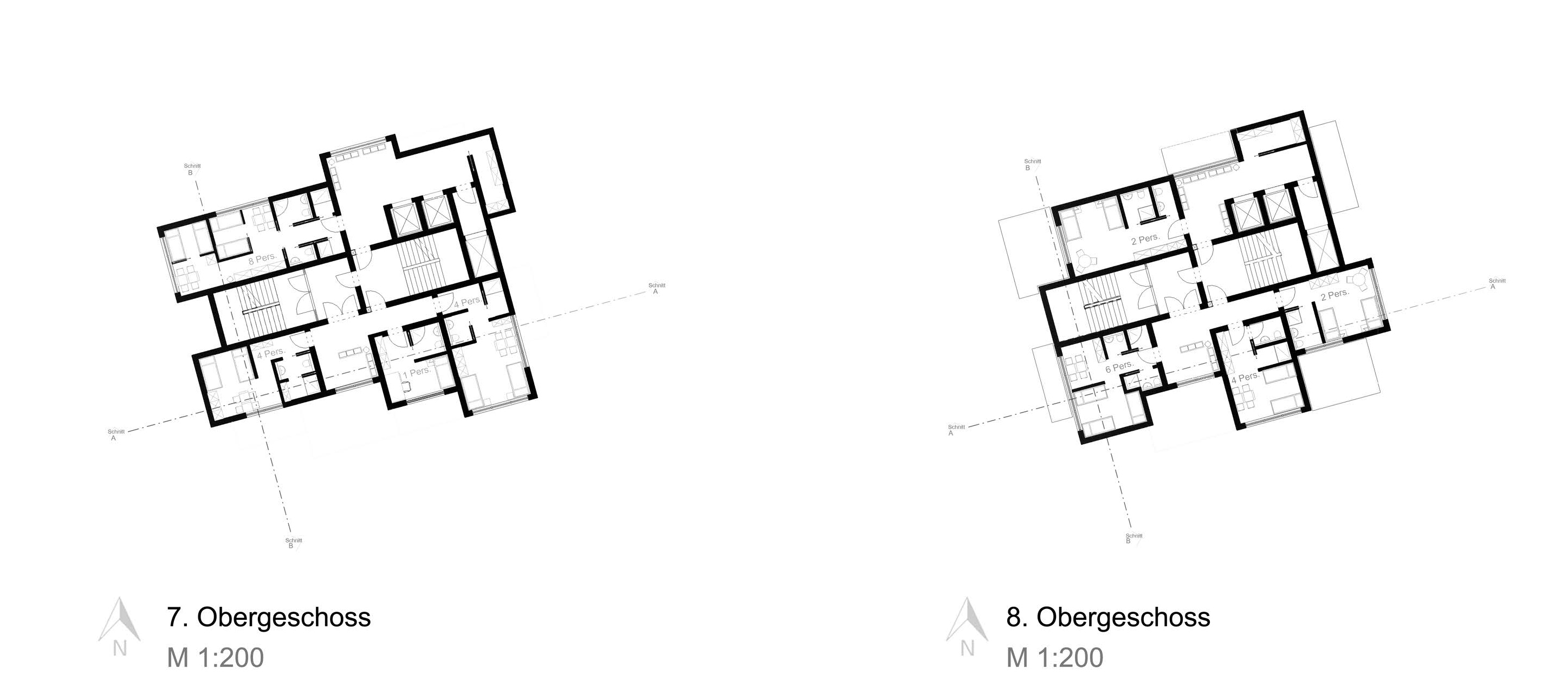 Grundrisse 7. und 8. OG